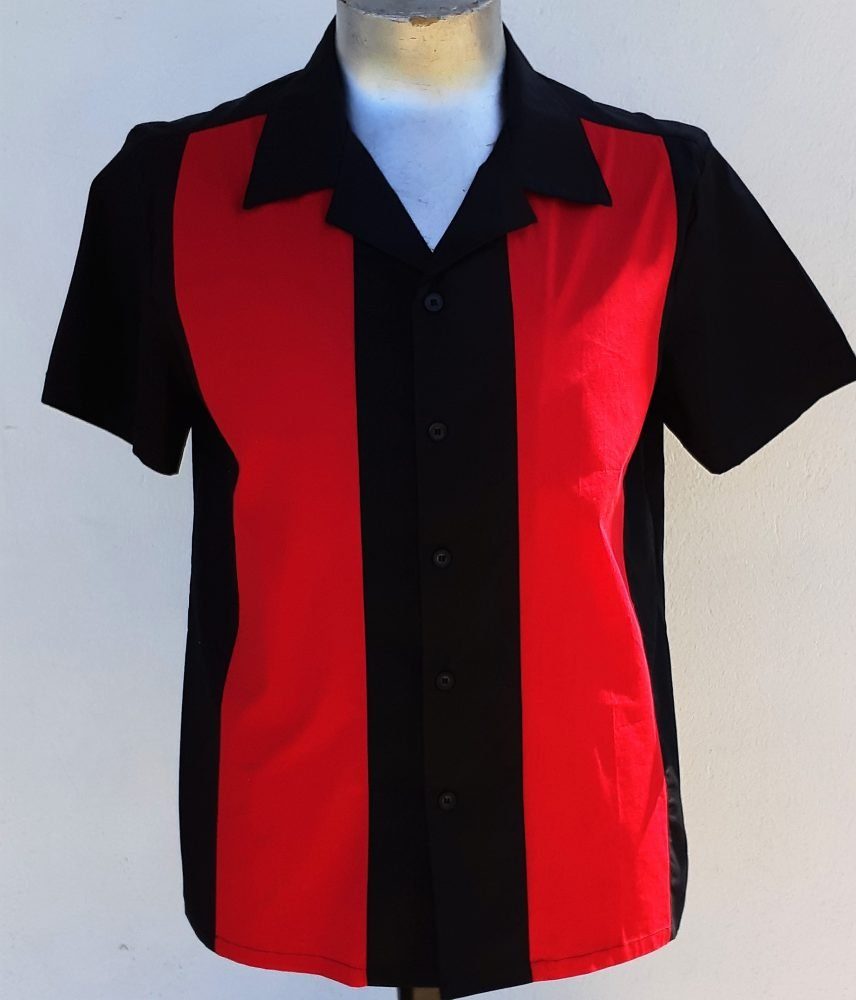 Bowling Shirt by ‘My JuJu Dance’, black with red panels (last one S ...