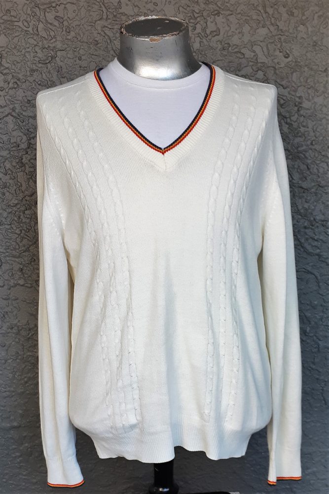 Cricket sweater, by âCrestknitâ, acrylic, size XL unisex fit | RetroJam