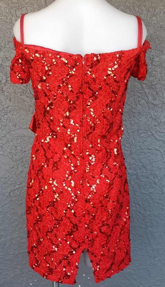 1980’s Cocktail Frock, Red, Sequined, USA, Size 10-12 | RetroJam