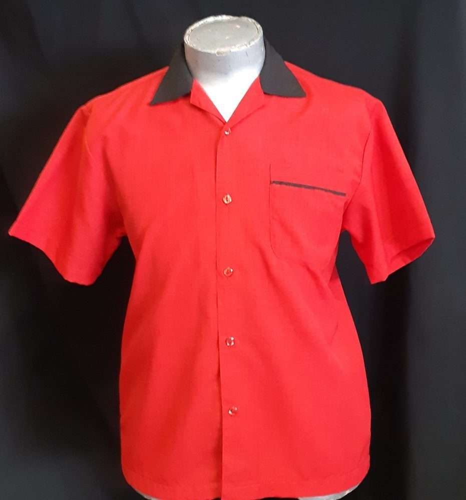 Bowling shirt Red action back by ‘Steady Clothing’ USA, size XS | RetroJam