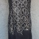 1920's inspired Charleston Flapper dress, black sequined, high neck with fringing, size 14