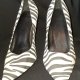 Zebra print canvas court shoe, size 39