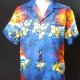 Hawaiian shirt, Ocean Frangipani by 'Rai Nani', nylon, size L