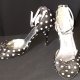Polka-Dot, peep toe, ankle strap heels by 'Hot Options', size 7
