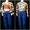1980's High Waist Jeans, Dark Denim, cotton, straight leg, by 'Y Jeans', size 8-10 - Image 4