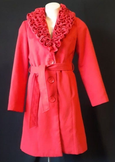 Red poly/wool Trench coat by 'Teaberry' size 10