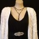Necklace, 2 strand with long drop, plastic beads, 1920's inspired.