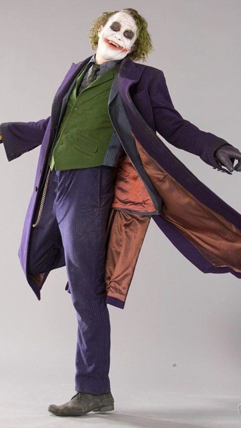 The Joker Deluxe, 'Heath Ledger' inspired Suit, vest, shirt, tie, wig and  makeup, poly/cotton size L | RetroJam