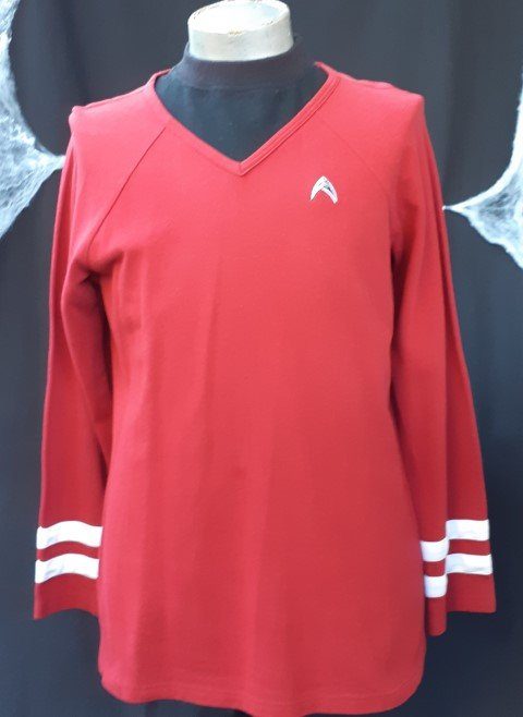 Star Trek inspired top, red, cotton twill, size M
