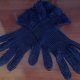Vintage gloves, navy netting, poly/cotton, size M