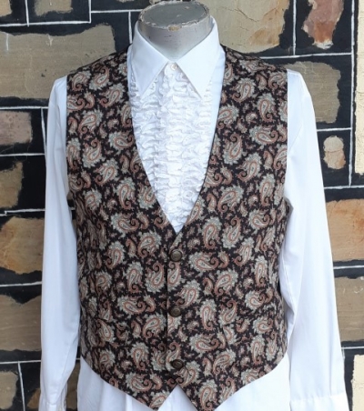 1960's Paisely Waistcoat, polyester/ cotton, Size L