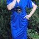 1980's Electric Blue cocktail dress by 'Purple Patch', polyester size 10-12