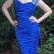 1980's Cocktail dress, electric blue, Jersey/ sequined, by 'Mr. Kay", size 10