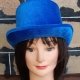 Top Hat, paper mache, electric blue, M-L