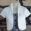 'Banned Apparel', Bolero Jacket, cotton/elastin, white, (Plus Size).'new'