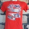Vintage Tee, cotton, red, motorcycle print, USA, size M - Image 2