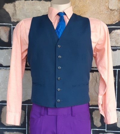 1960's Navy gaberdine/polyester waistcoat, USA, size M