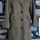 Wool Coat, 1960's, Moss green tweed, by 'Miller of Melbourne', size 14