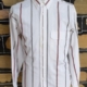 Cotton Casual Shirt, Striped White/rust/black, by 'Henry Grethel', size L-XL
