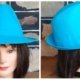 Fedora hat, aqua, cotton, 57cm