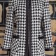 Hounds tooth 3/4 length jacket, Acrylic/polyester, black/white, size 10