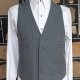 Waistcoat, Grey pinstriped, wool/poly, vintage from USA.