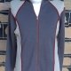 Zipped Front Cardigan, acrylic/ wool, Grey/maroon, by 'White Stag' size L