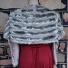 Vintage Faux Fur Wrap, grey, polyester - Image 4