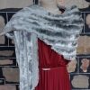 Vintage Faux Fur Wrap, grey, polyester - Image 5