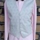 Waistcoat, Silver Damask, polyester by "Gingiss' size XL