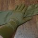 Vintage 3/4 length glove, olive, nylon, size 7