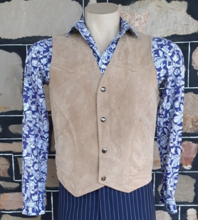 Suede Vest, 1970's, taupe, by 'Silton', USA, size M