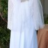 1970's, Wedding Dress & Veil, Bell sleeved, poly/cotton, handmade, size 10-12 - Image 3