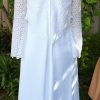 1970's, Wedding Dress & Veil, Bell sleeved, poly/cotton, handmade, size 10-12 - Image 4