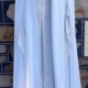 Vintage Opera Cape with Hood, white, polyester, hand made, size S-M