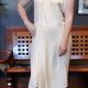 Original 1920's Nightgown, Raw Silk, Cream, size 12-14