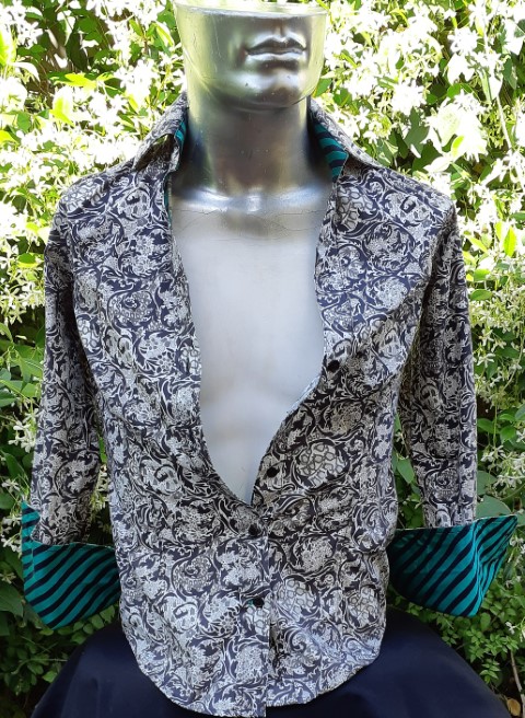 Men's Paisley Print shirt, black/cream, by 'Ben Sherman' size XX cotton. - Image 8