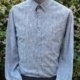 Paisley Print Shirt, Blue, poly/cotton, by 'Connor' size L