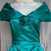 1980's Evening Dress, green, silk/ polyester, handmade, size 8 - Image 5