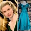 1980's Evening Dress, green, silk/ polyester, handmade, size 8 - Image 11