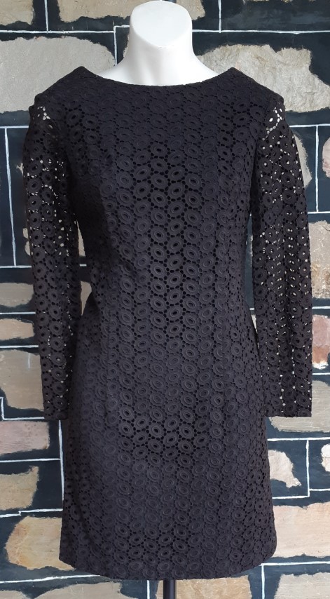 1960's Mod Dress, Black,cotton, By 'Sporl & Martin KG', Europe, size 6 - Image 8