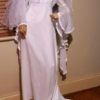 1970's, Wedding Dress and Veil, Chiffon, Bell Sleeves, Handmade, White, size 10 - Image 2