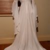 1970's, Wedding Dress and Veil, Chiffon, Bell Sleeves, Handmade, White, size 10 - Image 5