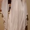 1970's, Wedding Dress and Veil, Chiffon, Bell Sleeves, Handmade, White, size 10 - Image 7