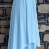 1970's, Formal Dress, handkerchief hem, blue, Jersey polyester, handmade, size 8 - Image 2