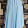 1970's, Formal Dress, handkerchief hem, blue, Jersey polyester, handmade, size 8 - Image 3