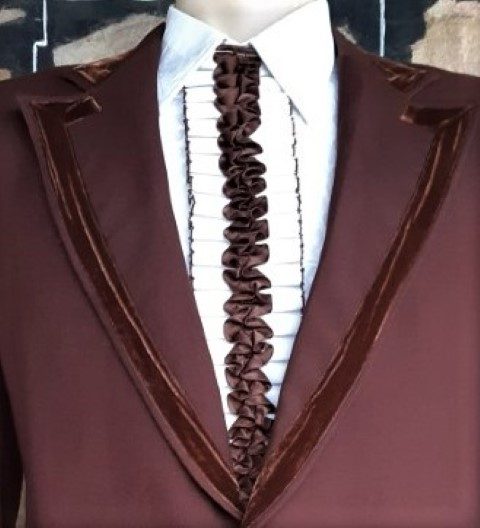 Ruffle attachment, 1970's, brown/white, polyester.