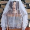 1970's, Wedding Dress and Veil, Chiffon, Bell Sleeves, Handmade, White, size 10 - Image 10