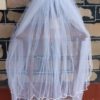 1970's, Wedding Dress and Veil, Chiffon, Bell Sleeves, Handmade, White, size 10 - Image 11
