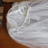 1970's, Wedding Dress and Veil, Chiffon, Bell Sleeves, Handmade, White, size 10 - Image 15